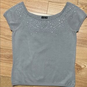 INC International Concepts Gray Short Sleeve Top